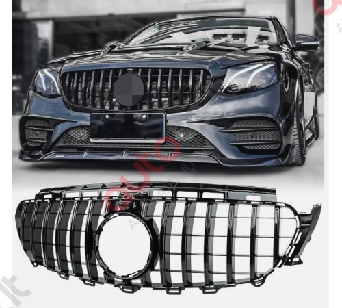 Mercedes Benz E Class W213 Panamericana GT stiliaus priekinės grotelės 2016-2019 BLACK